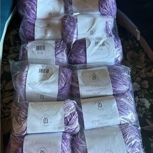 Universal Yarn Clean Cotton Multi Purple Yarn 12 balls new in plastic.